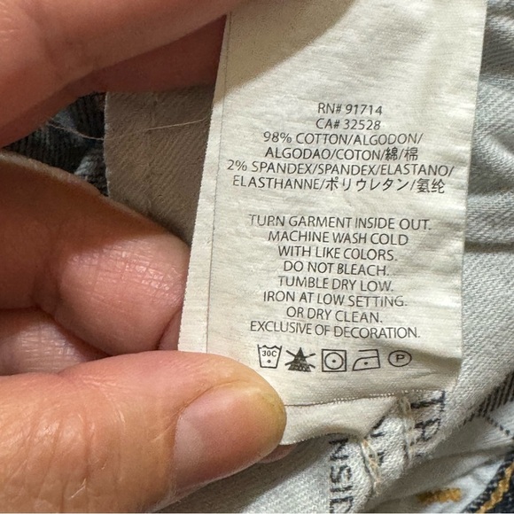 ARMANI EXCHANGE J57 Straight Classic Blue Women's Distressed Jeans Size 4S GUC - Picture 5 of 16